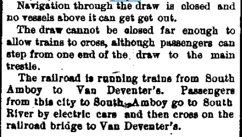 1107d The Daily Times (New Brunswick, NJ)  Thursday, November 7, 1895 Wreck - Engine goes into the South River p4